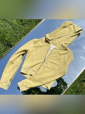 American Eagle Light Yellow  Zip Hoodie